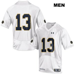 Notre Dame Fighting Irish Men's Lawrence Keys III #13 White Under Armour No Name Authentic Stitched College NCAA Football Jersey JFW8899XV